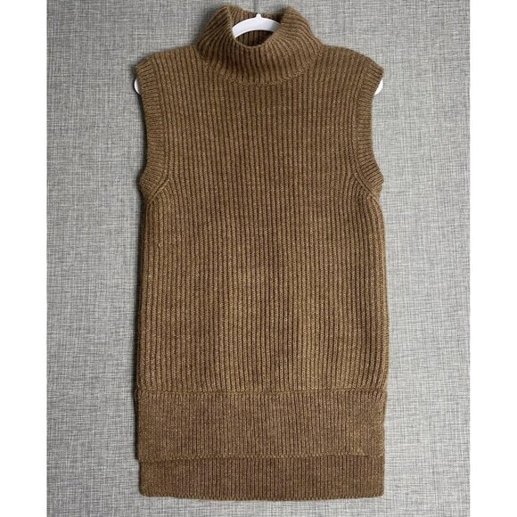 Salt Murphy Wool Sweater Womens Medium Brown Tan Top Sleeveless Alpaca Blend - Picture 1 of 11